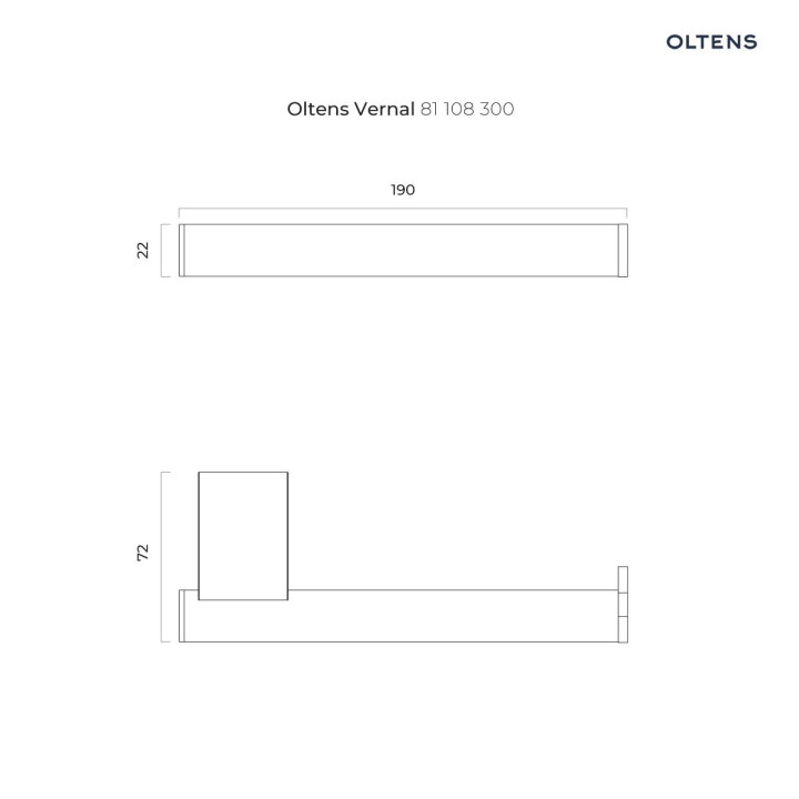 Oltens Vernal uchwyt na papier toaletowy - czarny mat