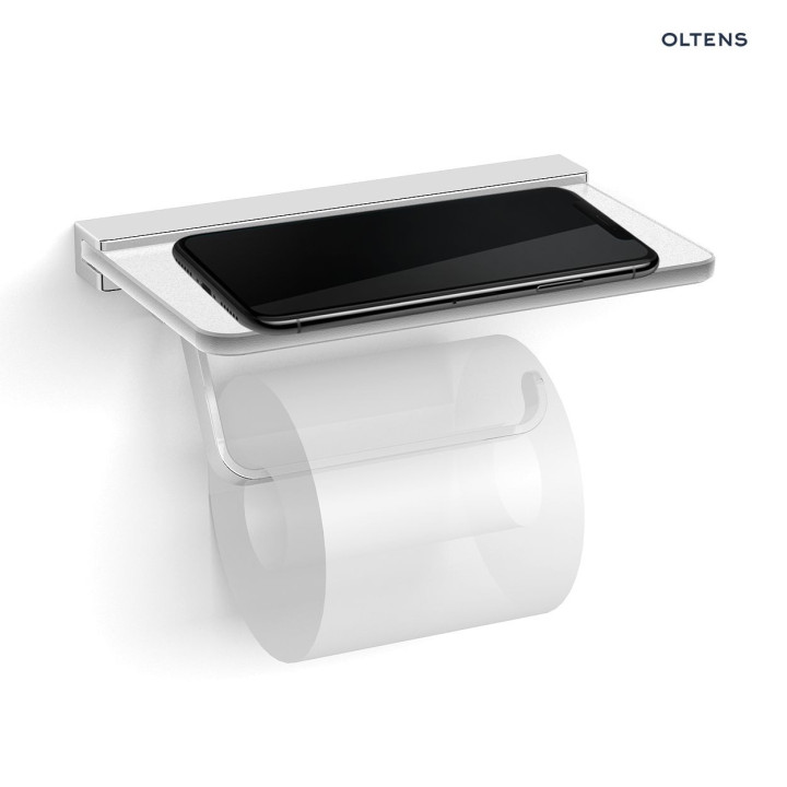 Oltens Vernal uchwyt na papier toaletowy z półką - chrom 