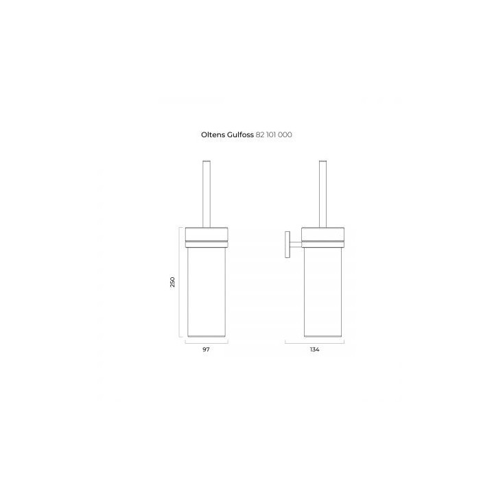 Oltens Gulfoss szczotka do WC wisząca z uchwytem - biała ceramika/chrom