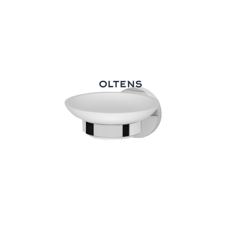 Oltens Gulfoss mydelniczka z uchwytem - biała ceramika/chrom
