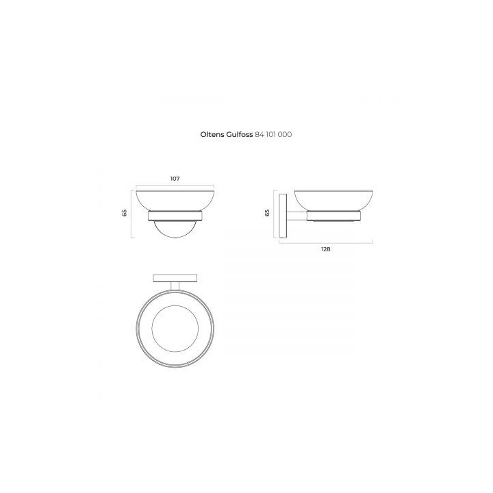Oltens Gulfoss mydelniczka z uchwytem - biała ceramika/chrom