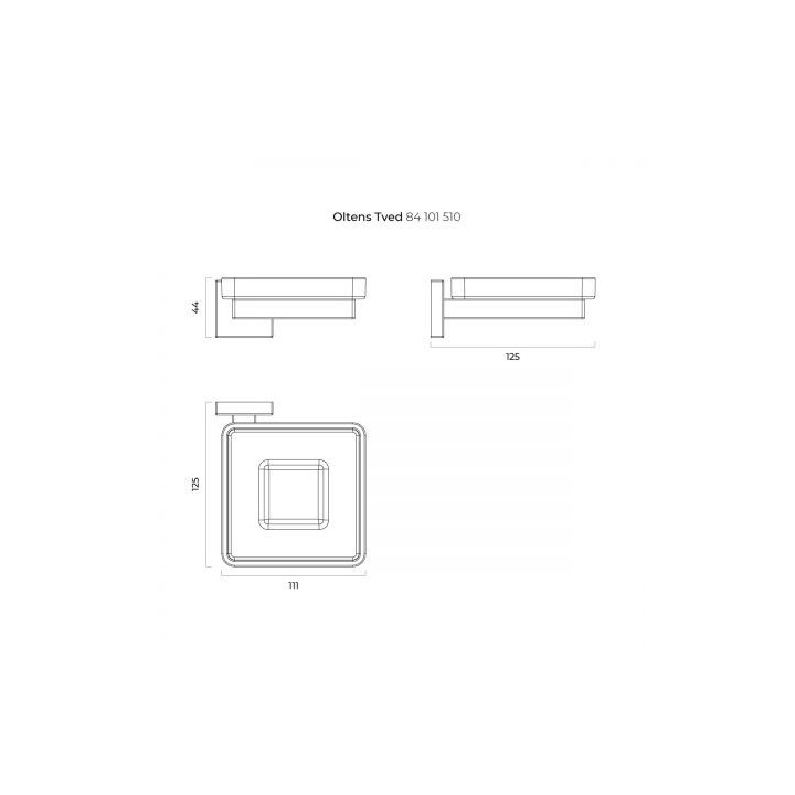 Oltens Tved mydelniczka z uchwytem - szkło szronione/chrom