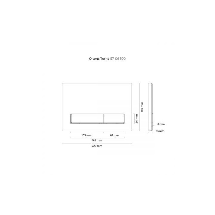 Oltens Torne przycisk spłukujący do WC - czarny mat/chrom