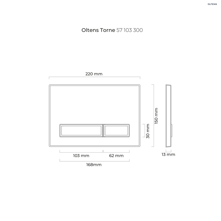 Oltens Torne przycisk spłukujący do WC - biały/chrom 