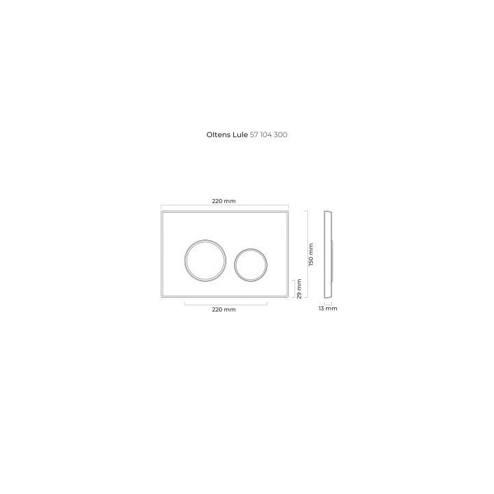 Oltens Lule przycisk spłukujący do WC - czarny mat