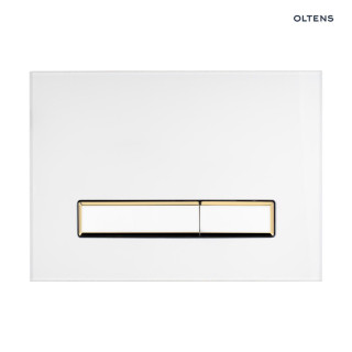 Oltens Torne przycisk spłukujący do WC - biały/złoty mat
