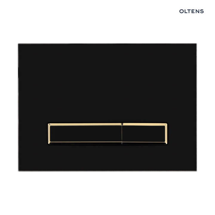 Oltens Torne przycisk spłukujący do WC - czarny mat/złoty mat