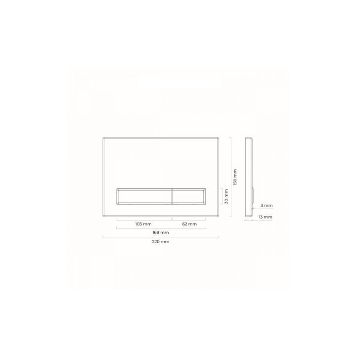 Oltens Torne przycisk spłukujący do WC - czarny mat/złoty mat