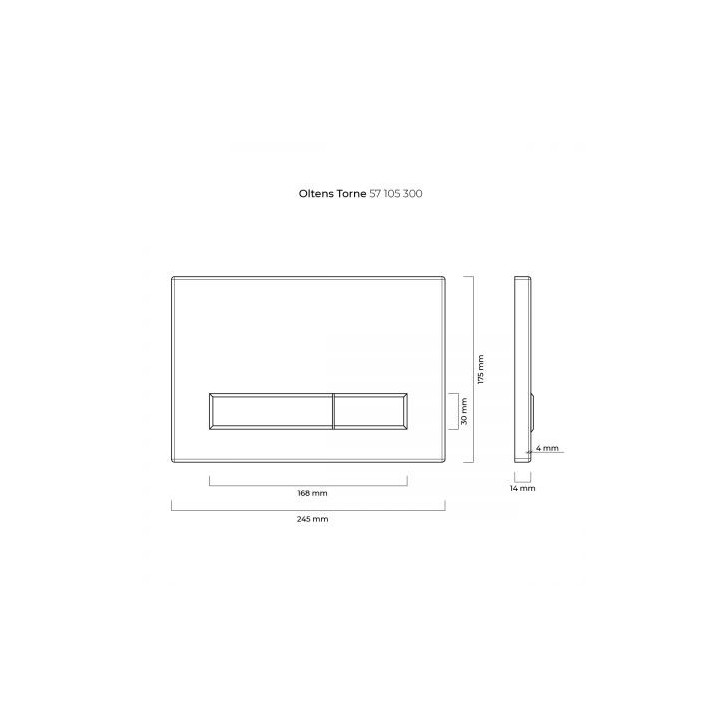 Oltens Torne przycisk spłukujący do WC - szklany czarny/chrom/czarny 