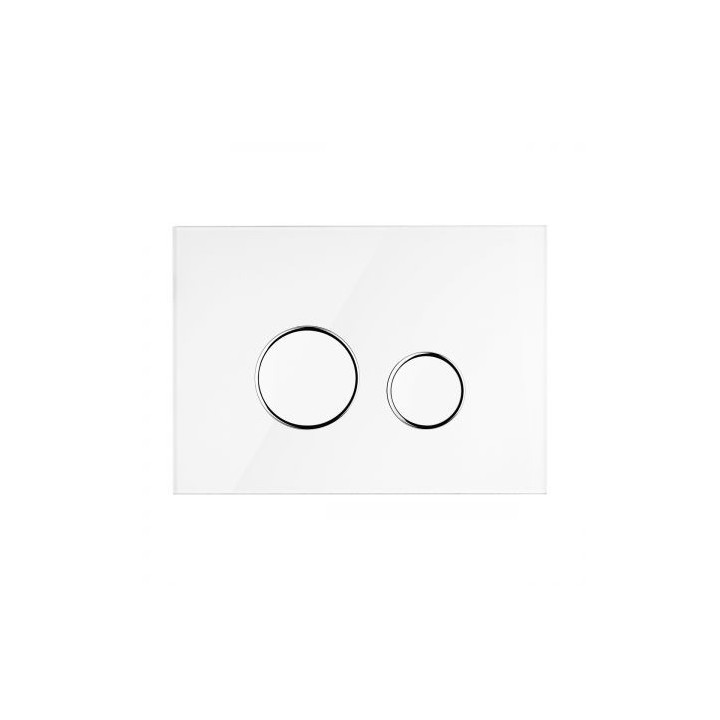 Oltens Lule przycisk spłukujący do WC - szklany biały/chrom/biały