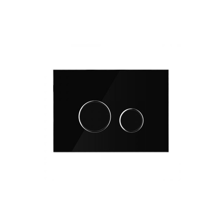 Oltens Lule przycisk spłukujący do WC - szklany czarny/chrom/czarny 