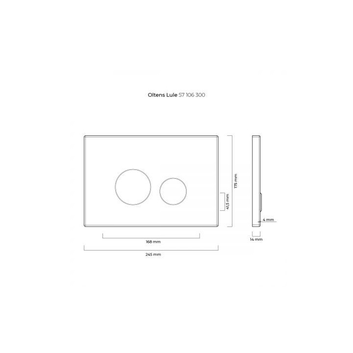 Oltens Lule przycisk spłukujący do WC - szklany czarny/chrom/czarny 