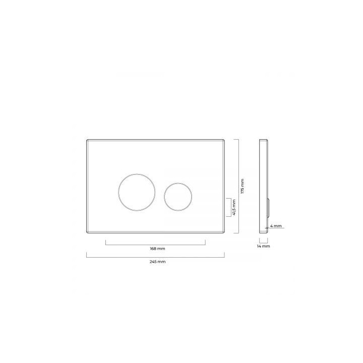 Oltens Lule przycisk spłukujący szklany do WC - czarny/złoty mat