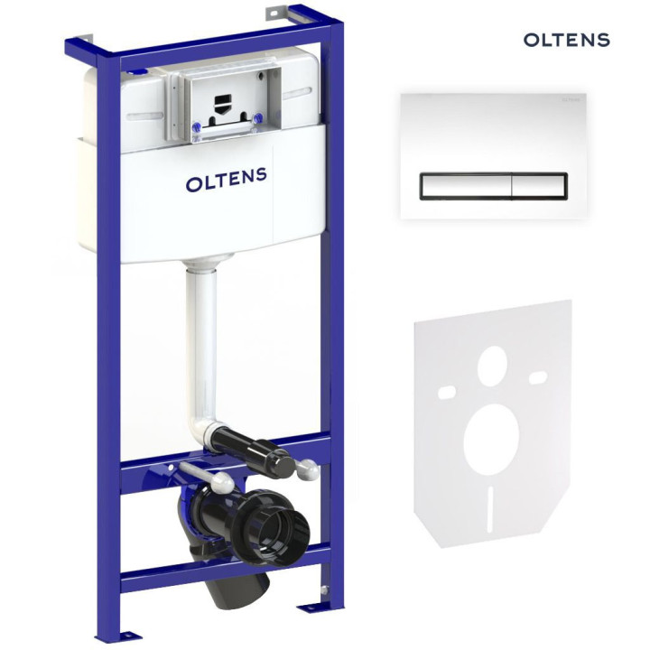 Zestaw Oltens Triberg Torne 5w1 stelaż podtynkowy z przyciskiem spłukującym chrom błyszczący