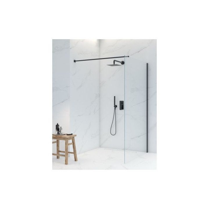 Oltens Bo ścianka prysznicowa Walk-In 80 cm profil czarny mat