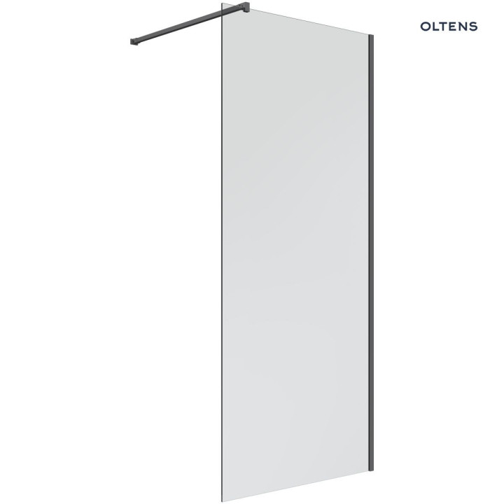 Oltens Bo ścianka prysznicowa Walk-In 90 cm profil czarny mat