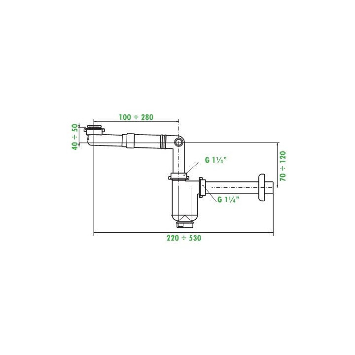 Oltens Jens syfon umywalkowy teleskopowy oszczędzający miejsce - biały