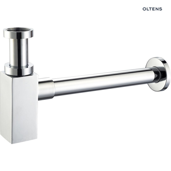 Oltens Hervik (S) syfon umywalkowy mosiężny kwadratowy - chrom