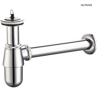 Oltens Molde syfon umywalkowy mosiężny butelkowy z korkiem chrom 