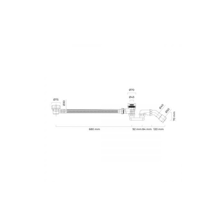 Oltens Oster syfon wannowy automatyczny z pokrętłem - złoto szczotkowane