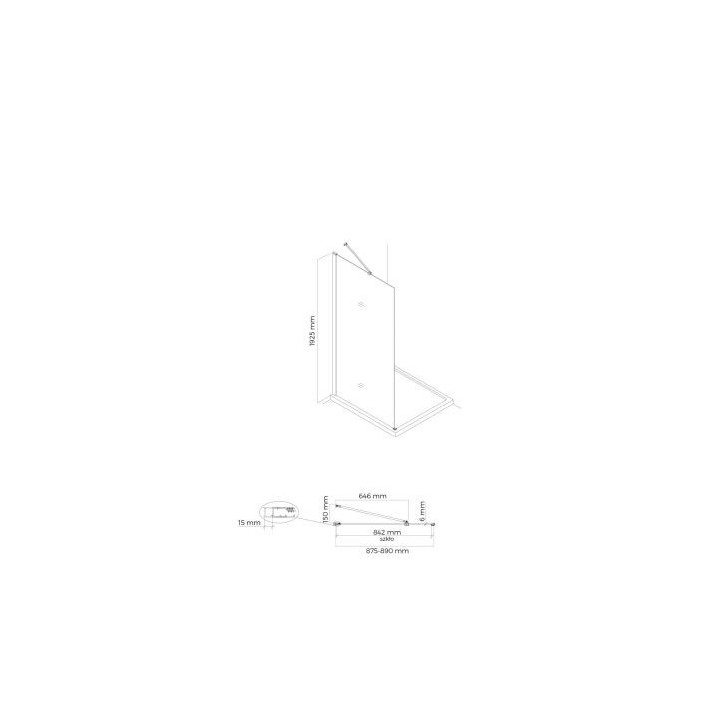 Oltens Hallan kabina prysznicowa 100x90 cm protokątna czarny mat/szkło przezroczyste drzwi ze ścianką