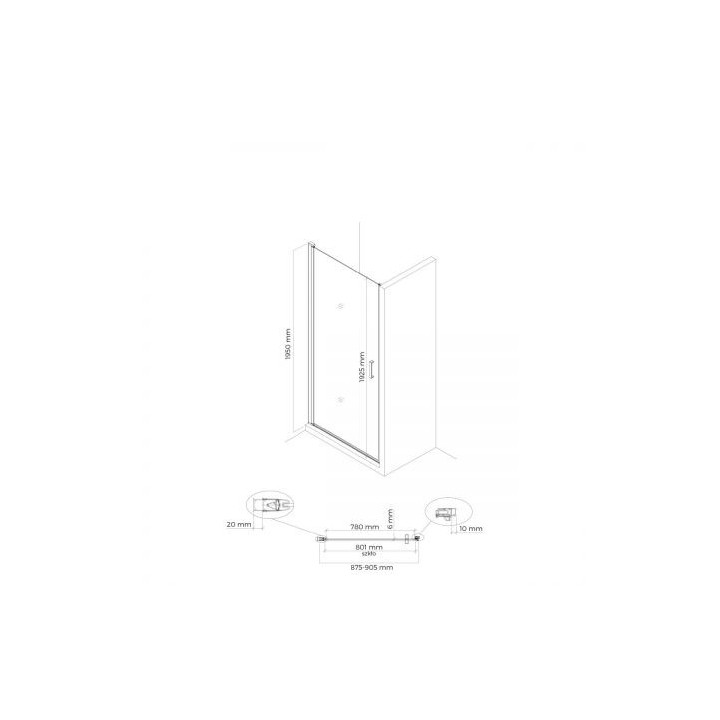 Oltens Rinnan kabina prysznicowa 90x100 cm prostokątna czarny mat/szkło przezroczyste drzwi ze ścianką