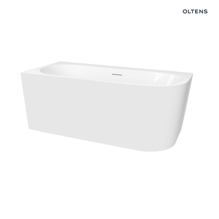 Oltens Hulda wanna narożna 160x75 cm lewa akrylowa - biały połysk