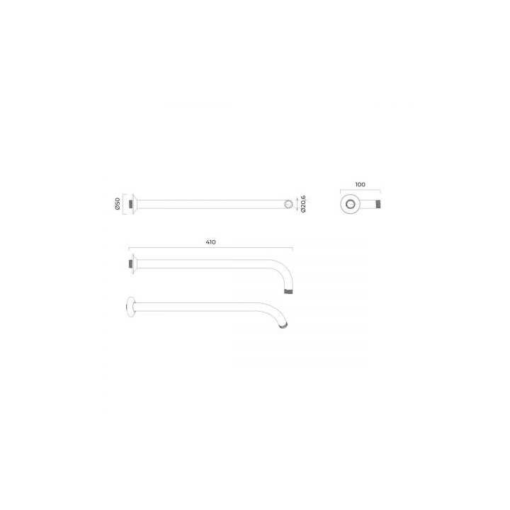 Oltens Lagan ramię ścienne deszczownicy - złoto szczotkowane