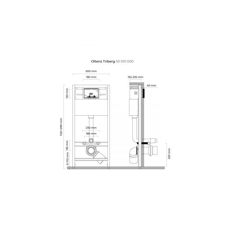 Zestaw Oltens Triberg Hamnes Torne 7w1 stelaż podtynkowy miska z deską 42514300 i przycisk spłukujący - czarny mat 