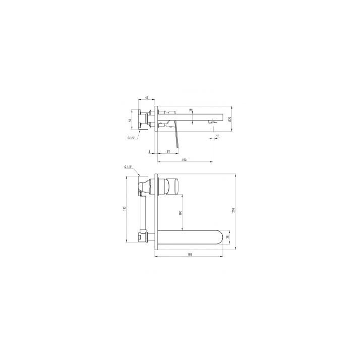 Deante Hiacynt bateria umywalkowa stojąca - biały półmat 