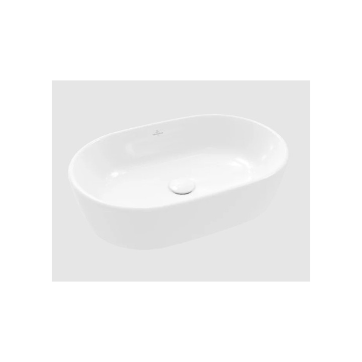 Architectura Umywalka stojąca na blacie, 600 x 400 x 155 mm, Weiss Alpin, z przelewem