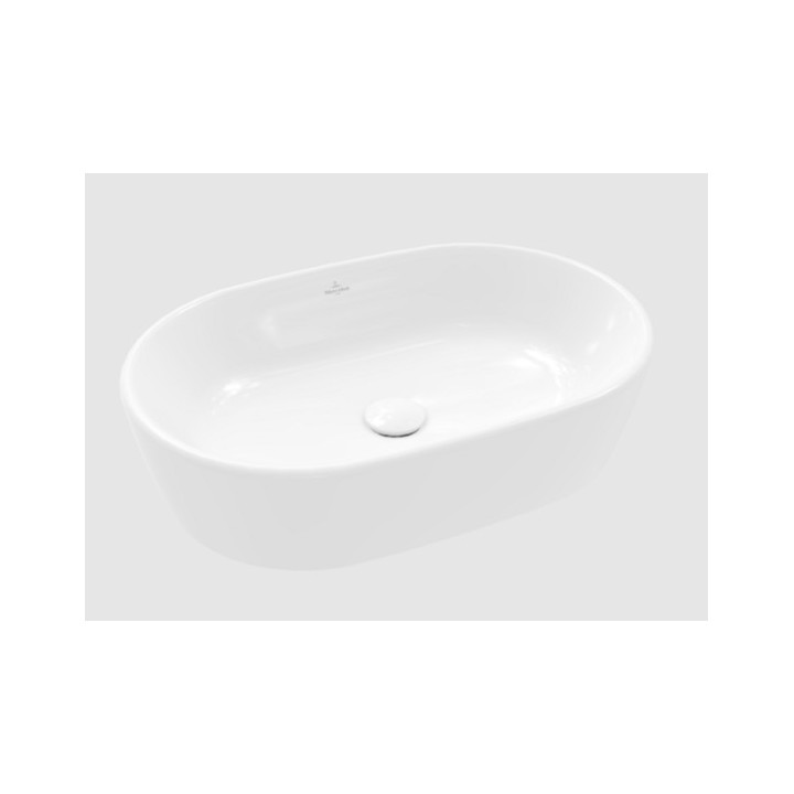 Architectura Umywalka stojąca na blacie, 600 x 400 x 155 mm, Weiss Alpin CeramicPlus, z przelewem