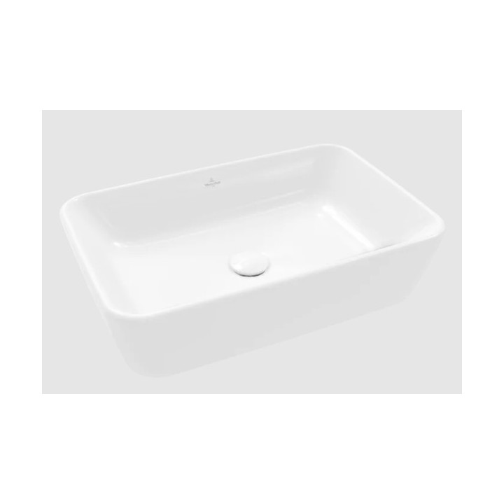 Architectura Umywalka stojąca na blacie, 600 x 405 x 155 mm, Weiss Alpin, z przelewem