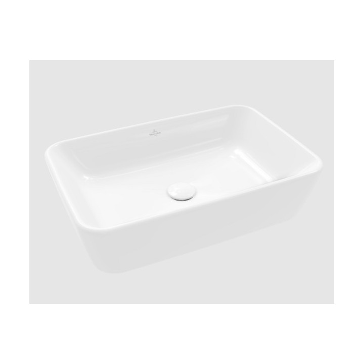 Architectura Umywalka stojąca na blacie, 600 x 405 x 155 mm, Weiss Alpin CeramicPlus, z przelewem