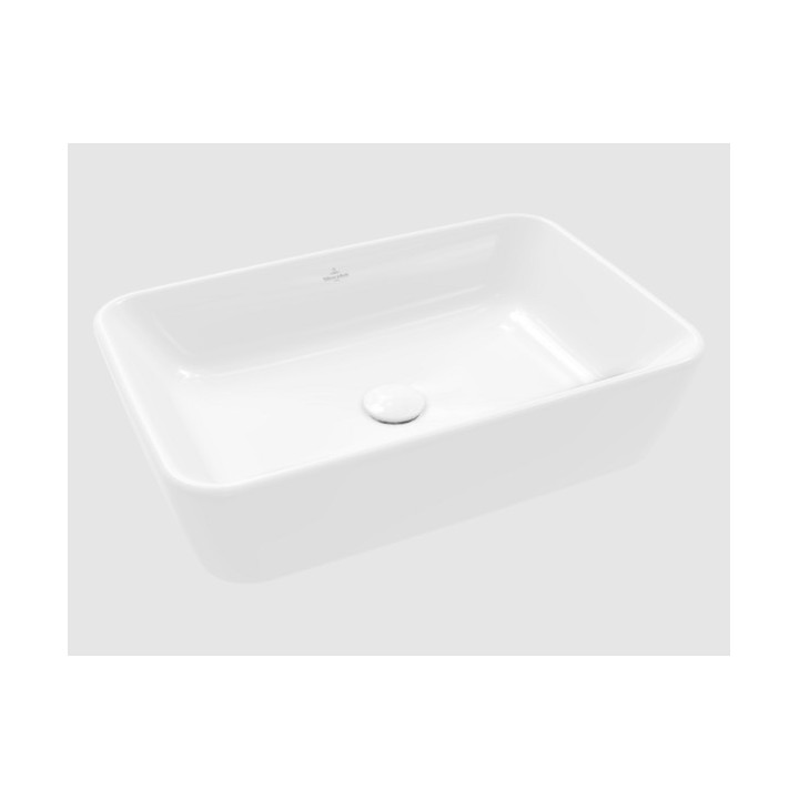 Architectura Umywalka stojąca na blacie, 600 x 405 x 155 mm, Weiss Alpin, bez przelewu