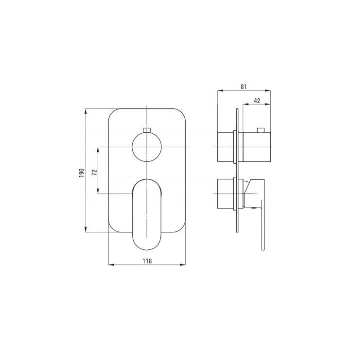 Bateria umywalkowa Deante Alpinia podtynkowa - chrom