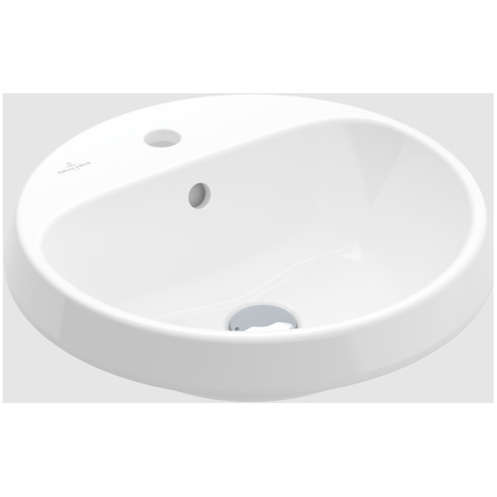 Architectura Umywalka wpuszczana w blat, 450 x 450 x 170 mm, Weiss Alpin CeramicPlus, z przelewem, Nieszlifowany