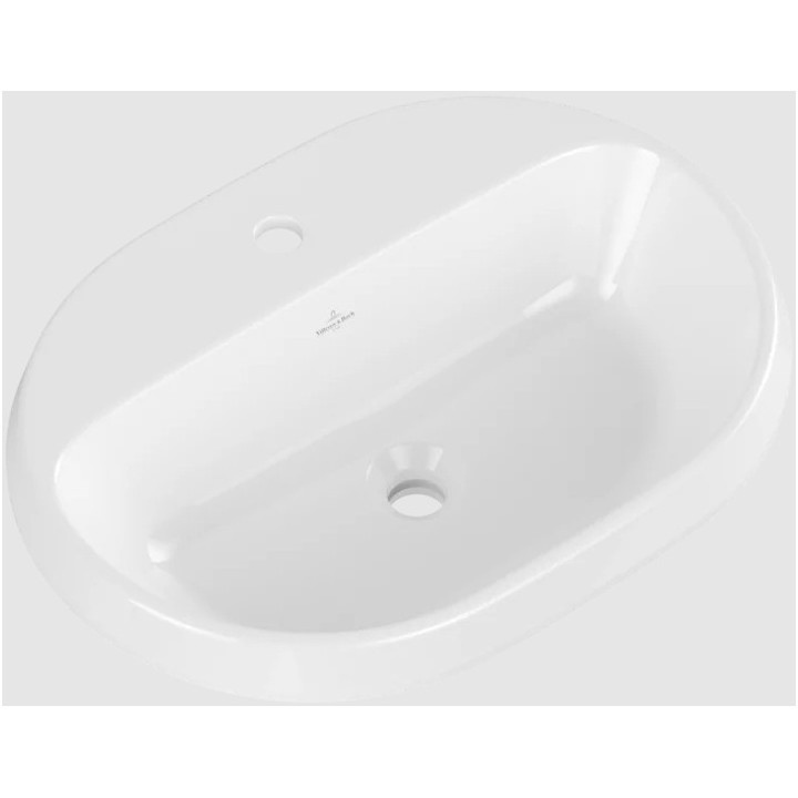 Architectura Umywalka wpuszczana w blat, 600 x 450 x 170 mm, Weiss Alpin CeramicPlus, bez przelewu, Nieszlifowany