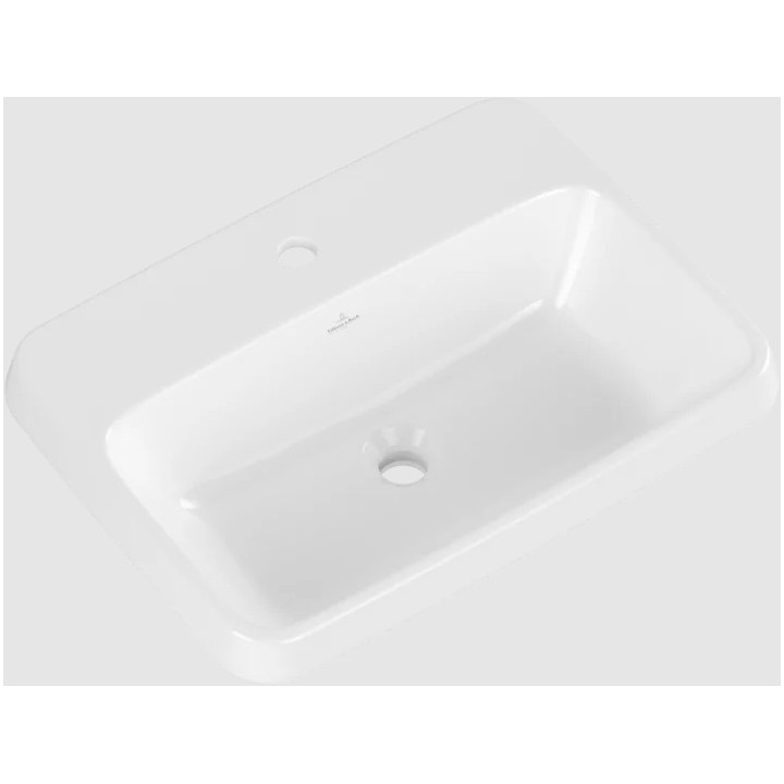 Architectura Umywalka wpuszczana w blat, 600 x 450 x 170 mm, Weiss Alpin CeramicPlus, bez przelewu, Nieszlifowany