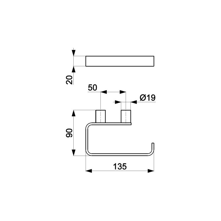 Wieszak łazienkowy KFA Black 60 cm - czarny
