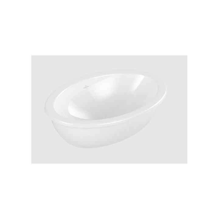 Loop & Friends Umywalka wpuszczana w blat, 660 x 470 x 220 mm, Weiss Alpin CeramicPlus, z przelewem, Nieszlifowany