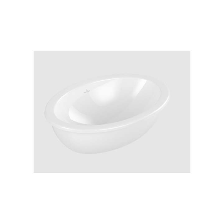 Loop & Friends Umywalka wpuszczana w blat, 660 x 470 x 220 mm, Weiss Alpin, bez przelewu, Nieszlifowany