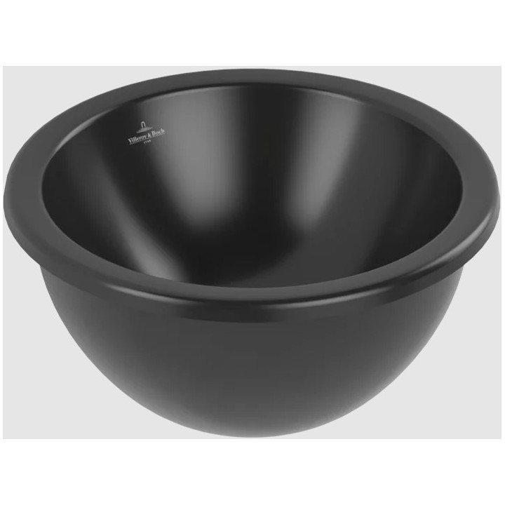 Loop & Friends Umywalka podblatowa, 330 x 330 x 190 mm, Ebony CeramicPlus, bez przelewu