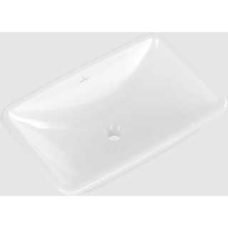 Loop & Friends Umywalka podblatowa, 615 x 380 x 185 mm, Weiss Alpin, z przelewem