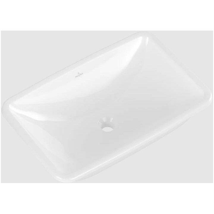 Loop & Friends Umywalka podblatowa, 615 x 380 x 185 mm, Weiss Alpin, z przelewem