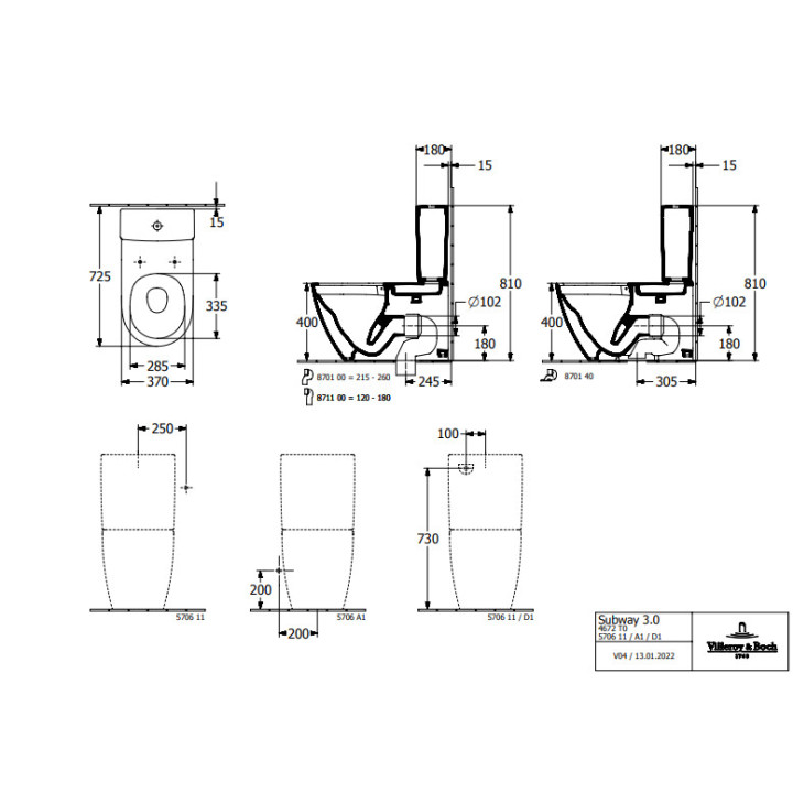 Miska WC lejowa Villeroy & Boch/Subway 3.0 - do WC/kompaktu bez kołnierza wewnętrznego, stojący, wraz z TwistFlush, Weiss Alpin