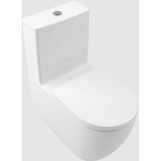 Miska WC lejowa Villeroy & Boch/Subway 3.0 - do WC kompaktu bez kołnierza wewnętrznego, stojący, wraz z TwistFlush, Weiss Alpin 