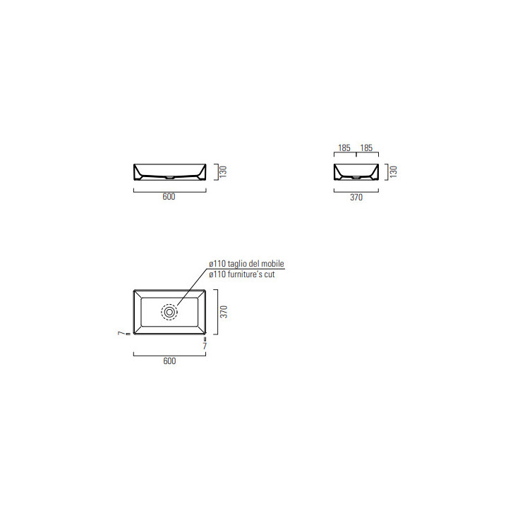 Umywalka GSI Kube X - 60x37cm