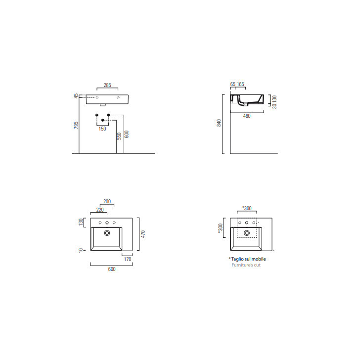 Umywalka GSI Kube X - 60x47cm