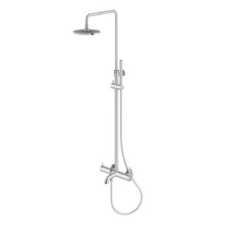 Zestaw prysznicowy Kohlman Axel Gold, podtynkowy, okrągła deszczownica 25 cm, 2 wyjścia wody - złoty błyszczący